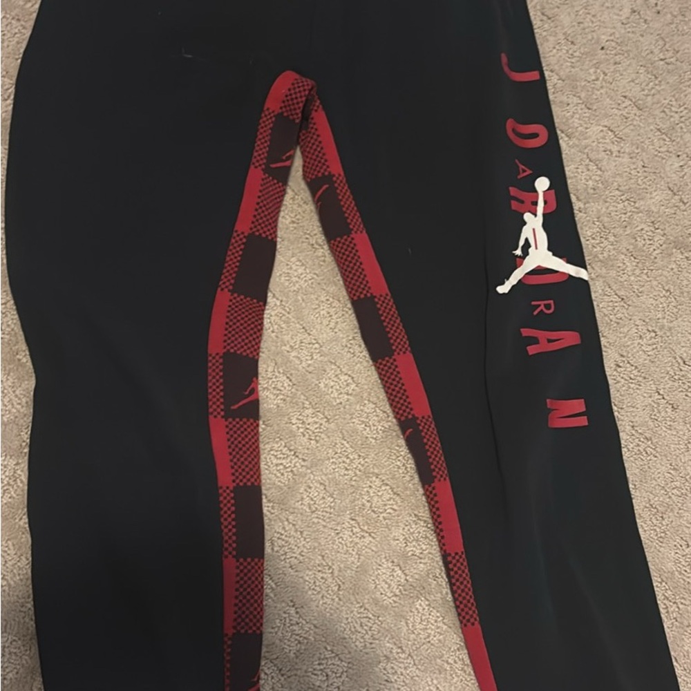 Jordan Kids' Black and Red Checkered Joggers